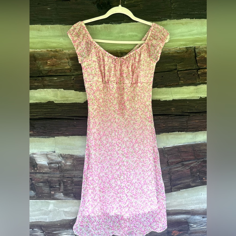 Zinc Pink Floral midi dress